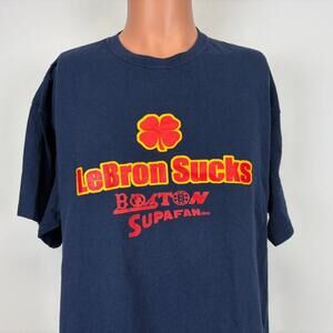 Lebron James Sucks T Shirt Mens  Blue Basketball Boston